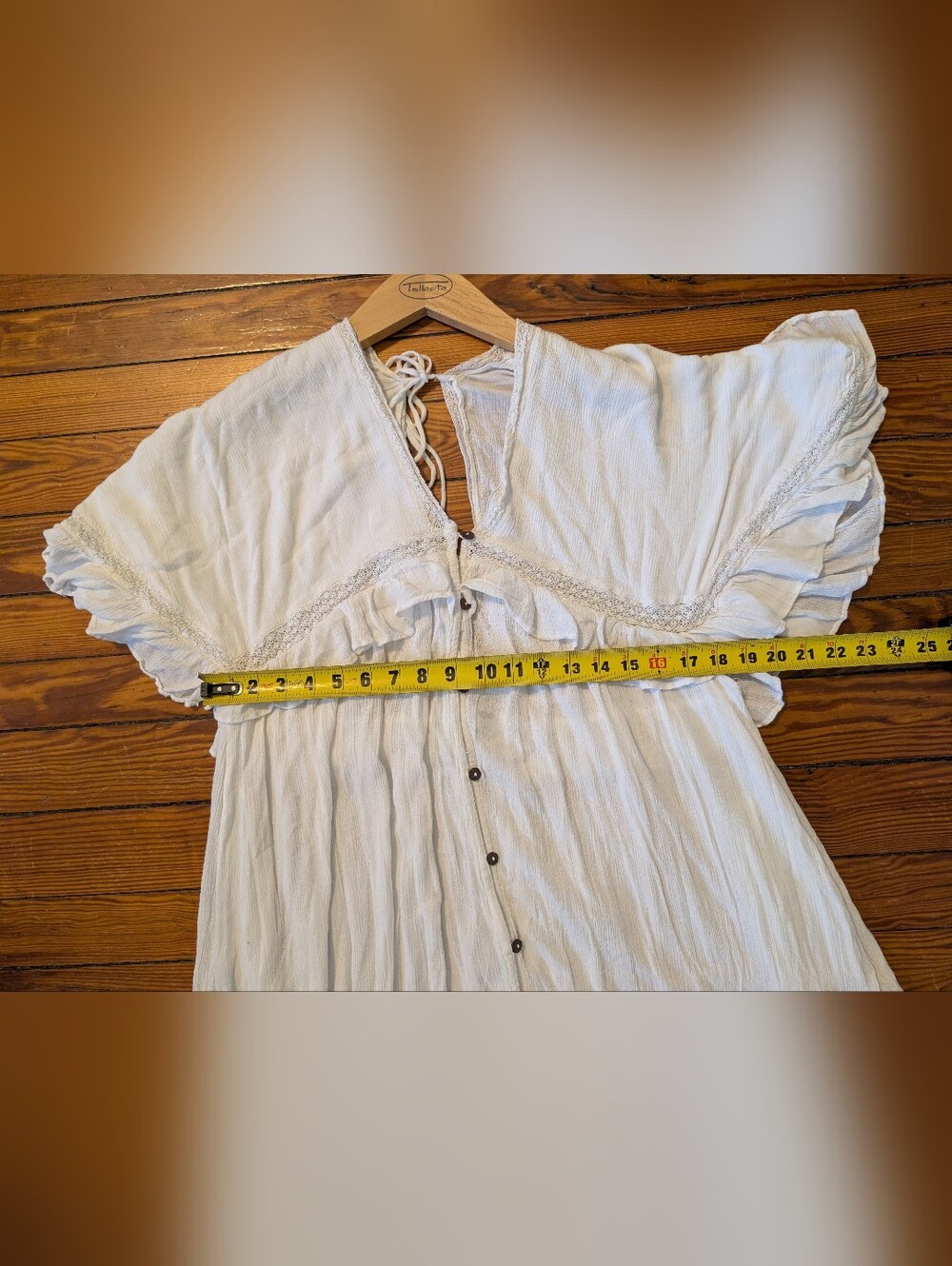 Free People Paradiso Boho Ruffle Lace V-Neck Maxi Dress in Ivory Sz XS SOLD OUT - Picture 6 of 9